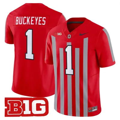 #1 Buckeyes Ohio State Buckeyes Throwback Jersey Stitched - Red