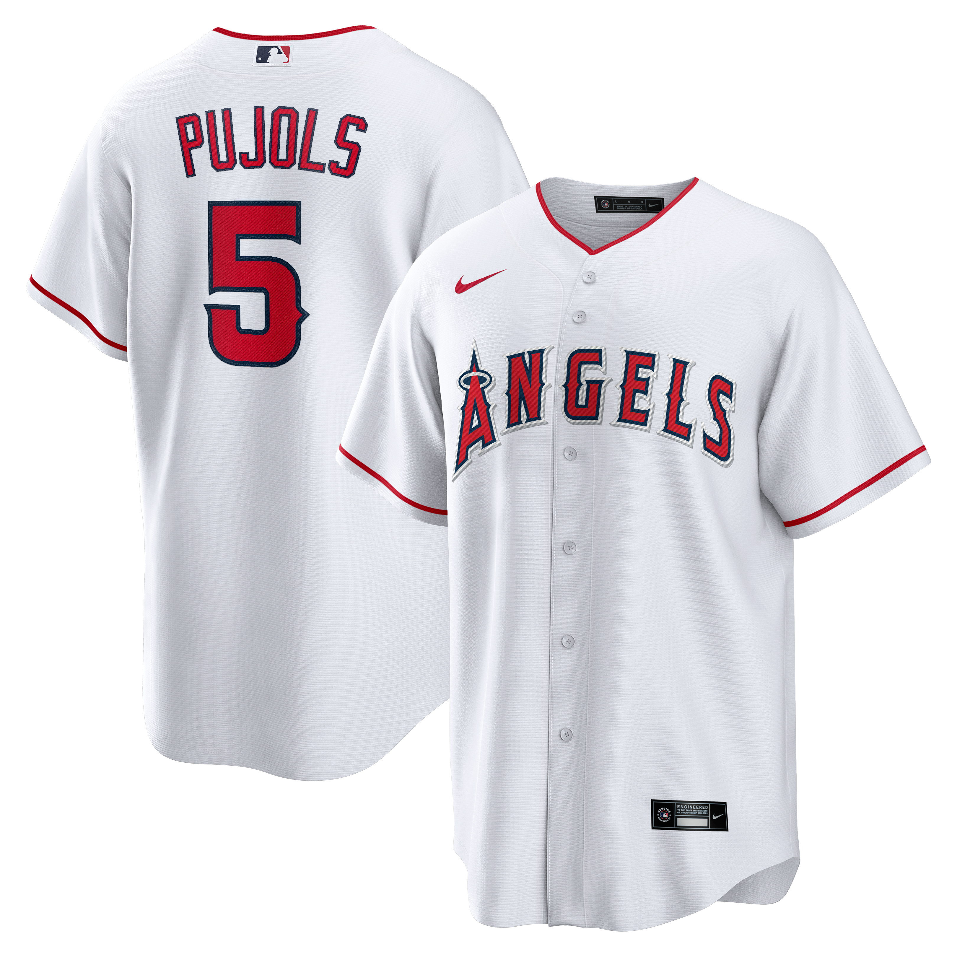 Albert Pujols Los Angeles Angels Home Retired Player Replica Jersey - White