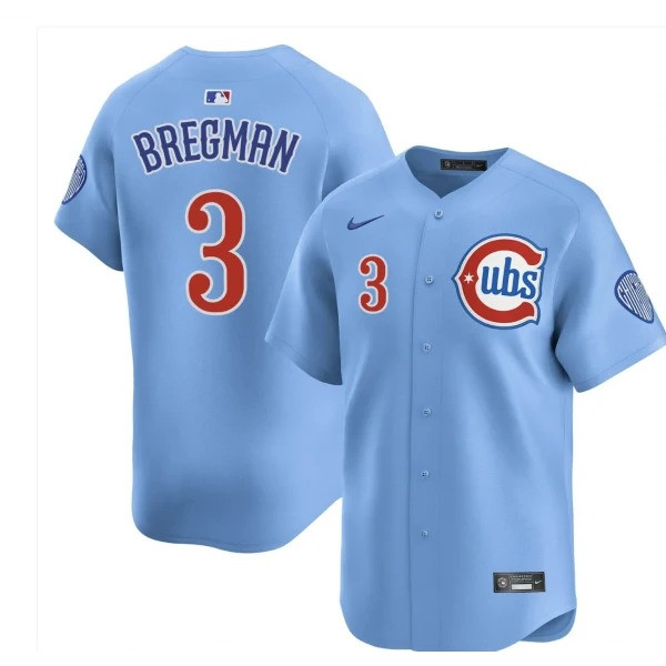 Alex Bregman #3 Chicago Cubs Limited Jersey - Light Blue
