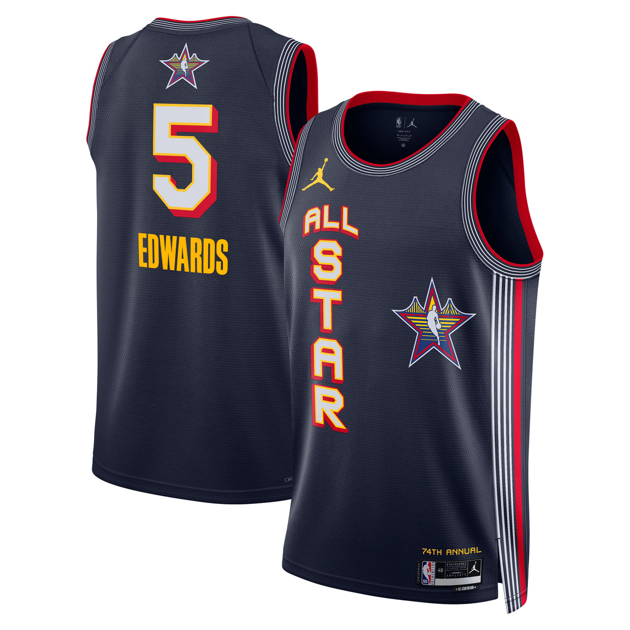Anthony Edwards #5 2025 Star Swingman Jersey - Navy