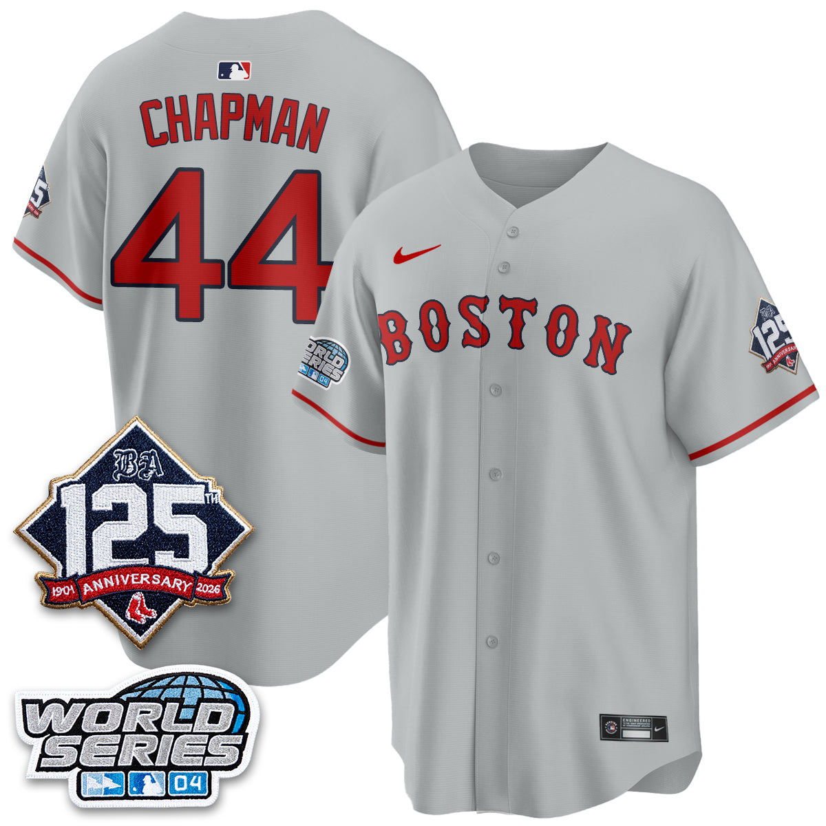 Aroldis Chapman Boston Red Sox Throwback 2004 Jersey Stitched - Gray