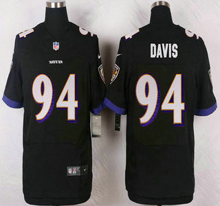 Baltimore Ravens 94 Carl Davis Black Alternate Limited Jersey