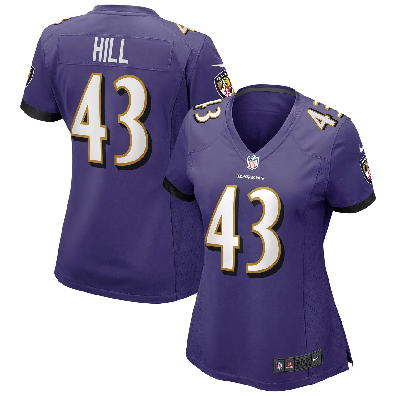 Baltimore Ravens Justice Hill Purple Limited Football Jersey - Style 2