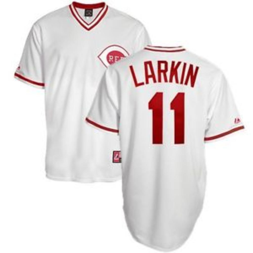 Barry Larkin #11 Cincinnati Reds Throwback Pullover Limited Jersey - White
