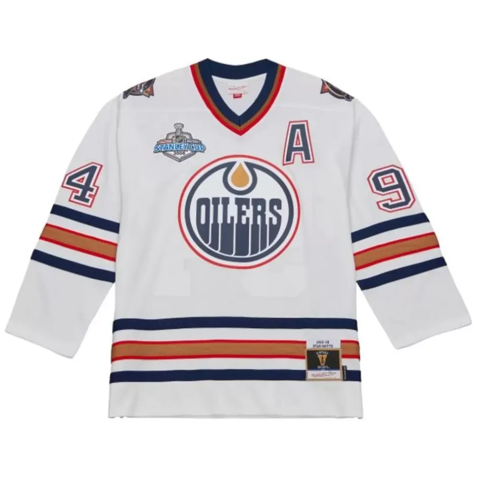 Blue Line-Blue Line Ryan Smyth Edmonton Oilers White 2005 Jersey
