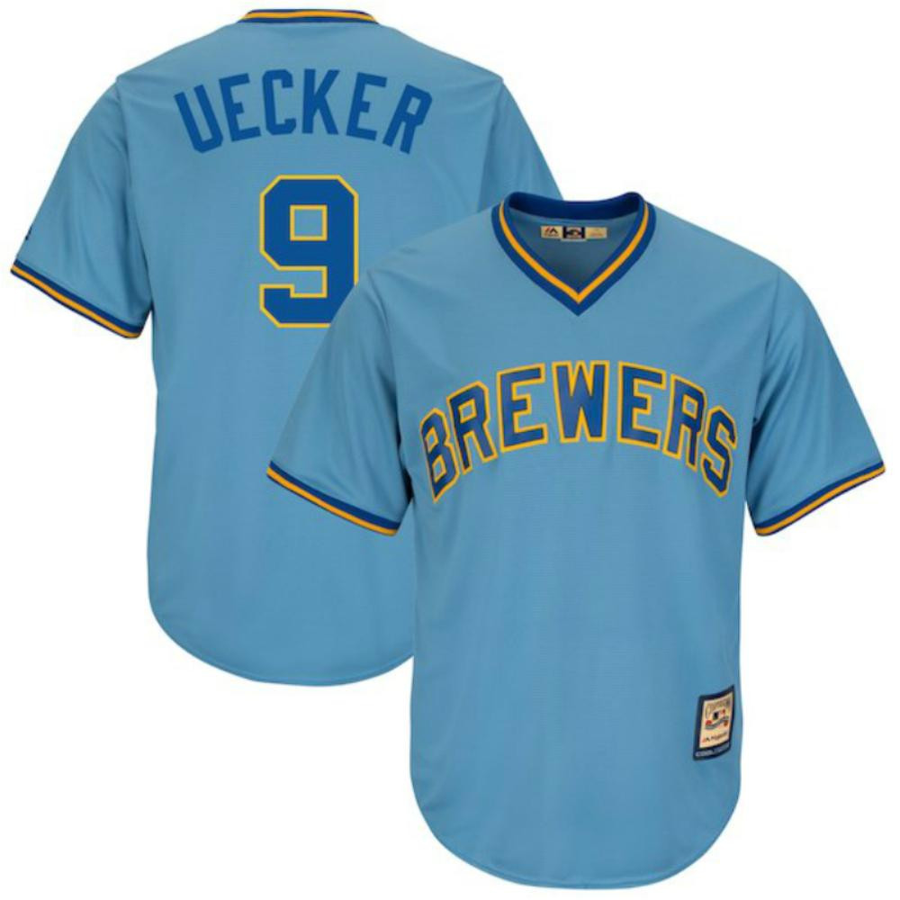 Bob Uecker #9 Milwaukee Brewers Throwback Pullover Limited Jersey - Blue