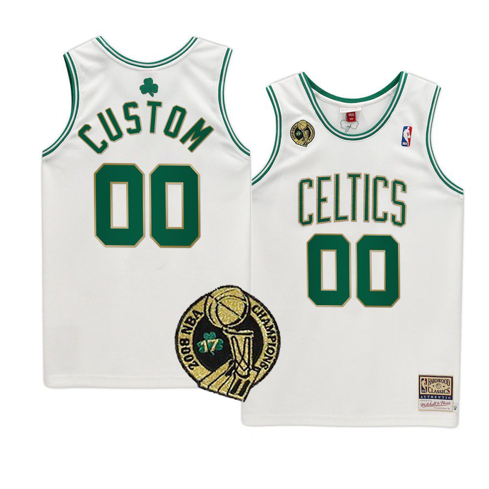 Boston Celtics Custom 17X Finals Champs Commemorative Jersey White