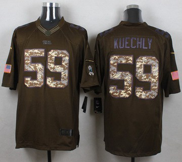 Carolina Panthers 59 Luke Kuechly Green Salute To Service 2015 Limited Jersey