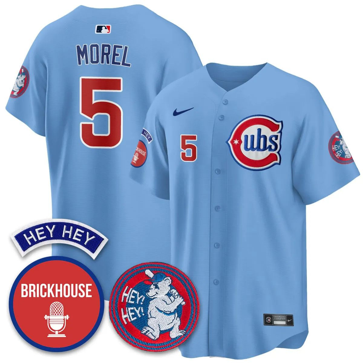 Christopher Morel #5 Chicago Cubs Jack Brickhouse "Hey" Patch Limited Jersey - Light Blue