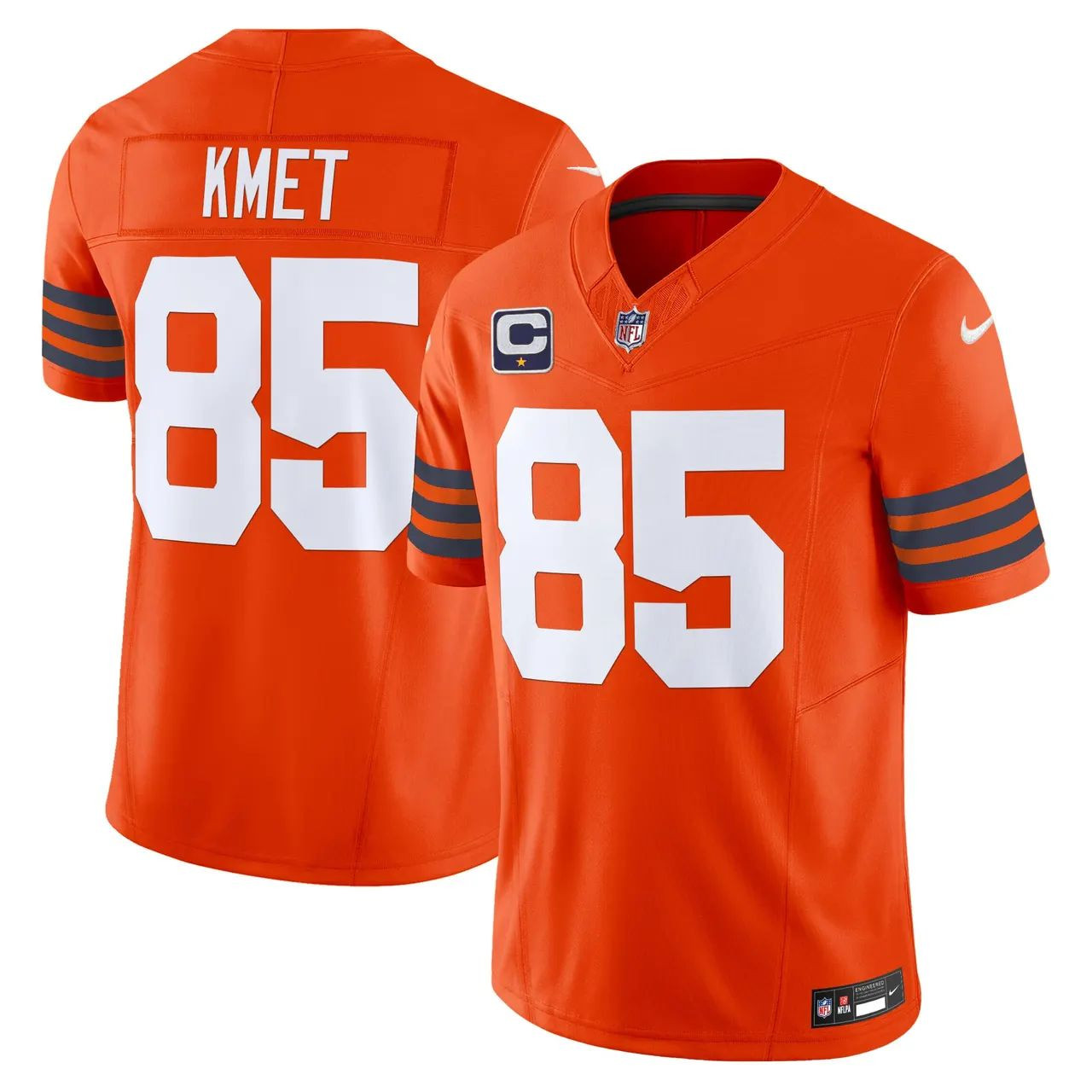 Cole Kmet #85 Chicago Bears Throwback Limited Jersey - Orange