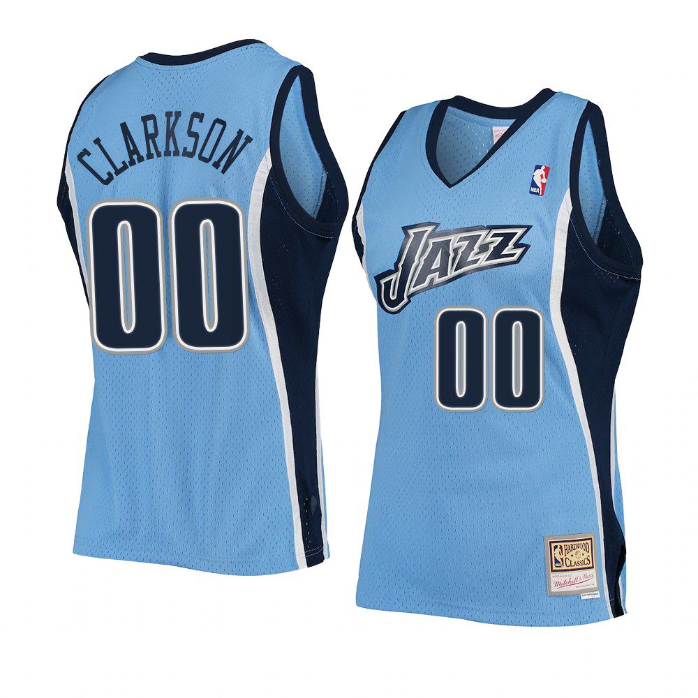 Custom Utah Jazz Retro Blue Jersey Throwback
