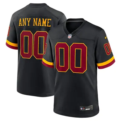 Custom Washington Commanders Black Throwback Game Jersey Stitched