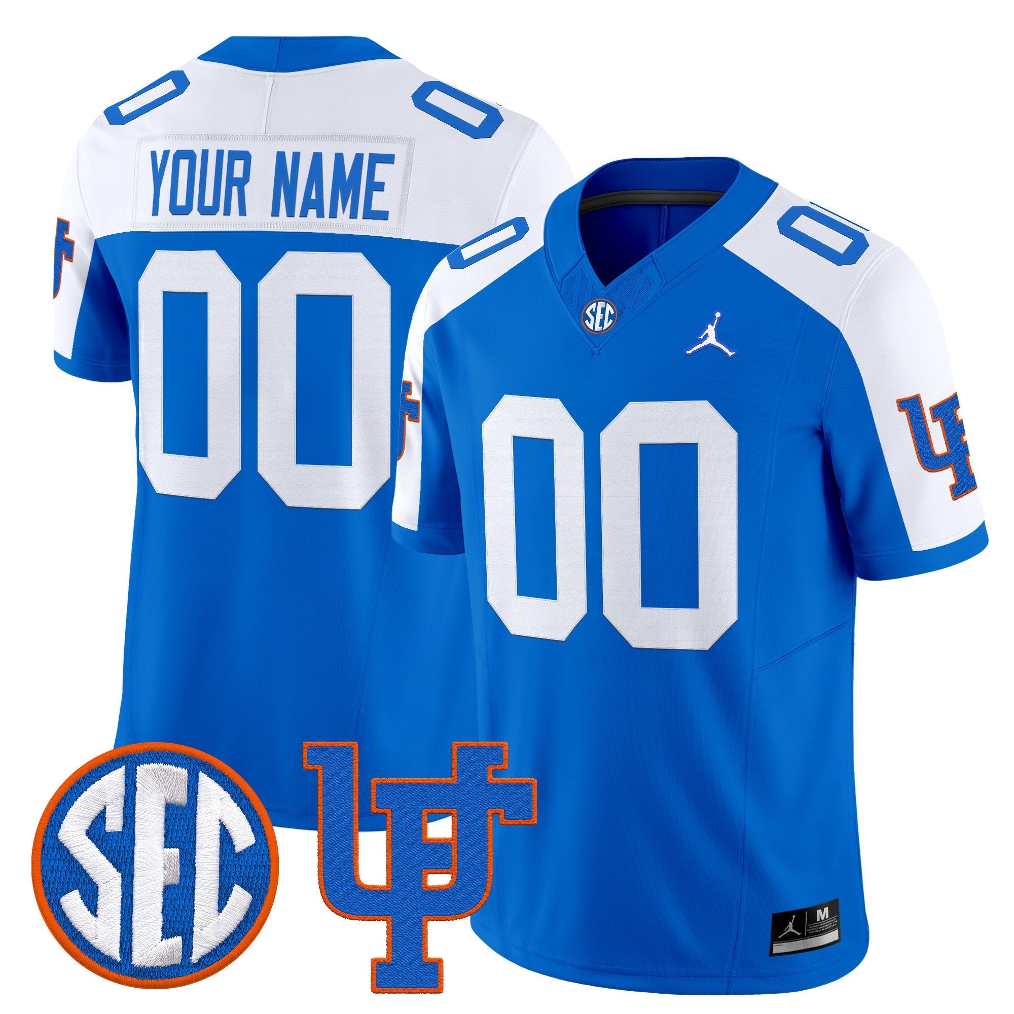 Florida Gators '1960s Throwback' Custom Jersey Stitched - Royal Alternate - UF Logo Patch