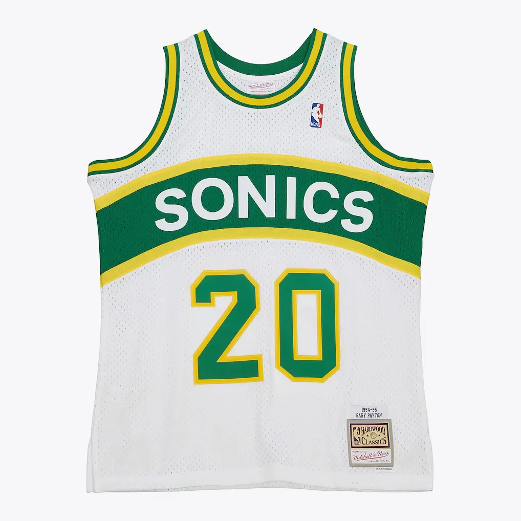 Gary Payton Seattle SuperSonics 1994-95 White Jersey Stitched