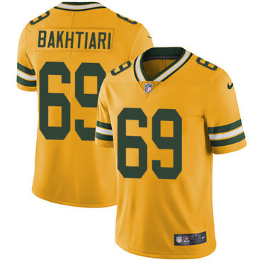 Green Bay Packers 69 David Bakhtiari Yellow Rush Limited Jersey