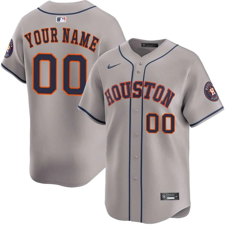 Houston Astros Custom Away Limited Jersey - Gray
