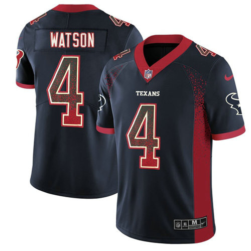Houston Texans 4 Deshaun Watson Navy Blue Rush Drift Limited Jersey