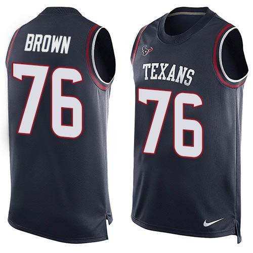 Houston Texans 76 Duane Brown Navy Blue Limited Jersey - Edition 2