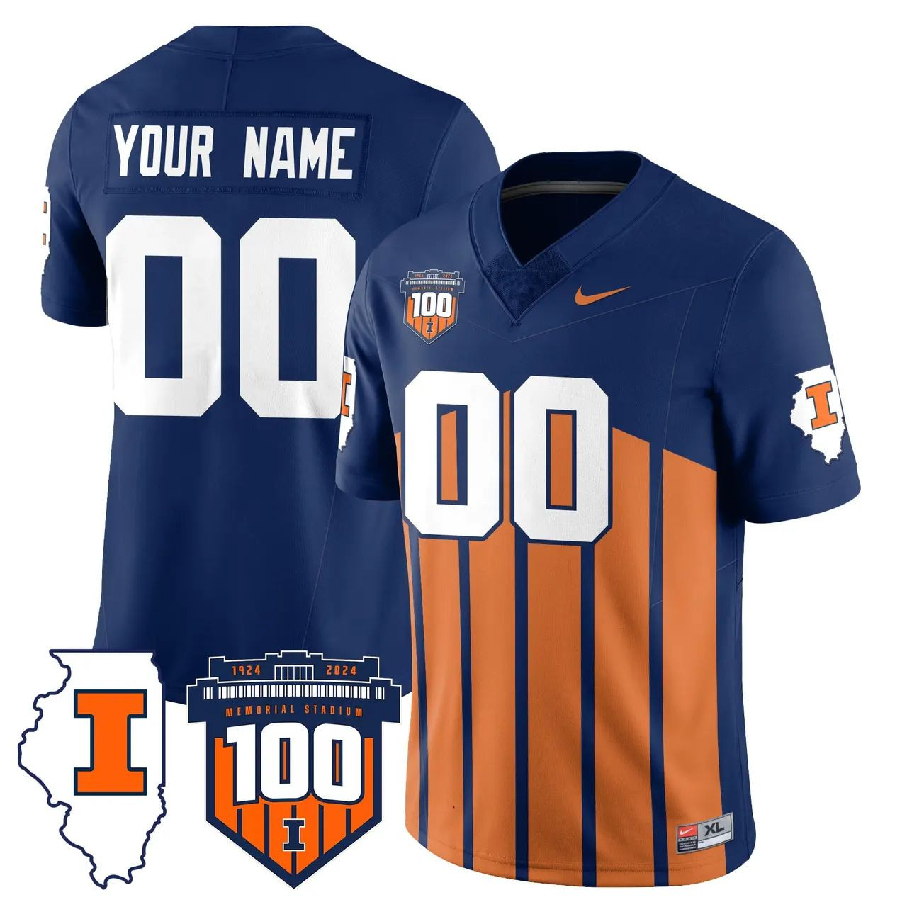 Illinois Fighting Illini Limited Custom Throwback Jersey - Throwback