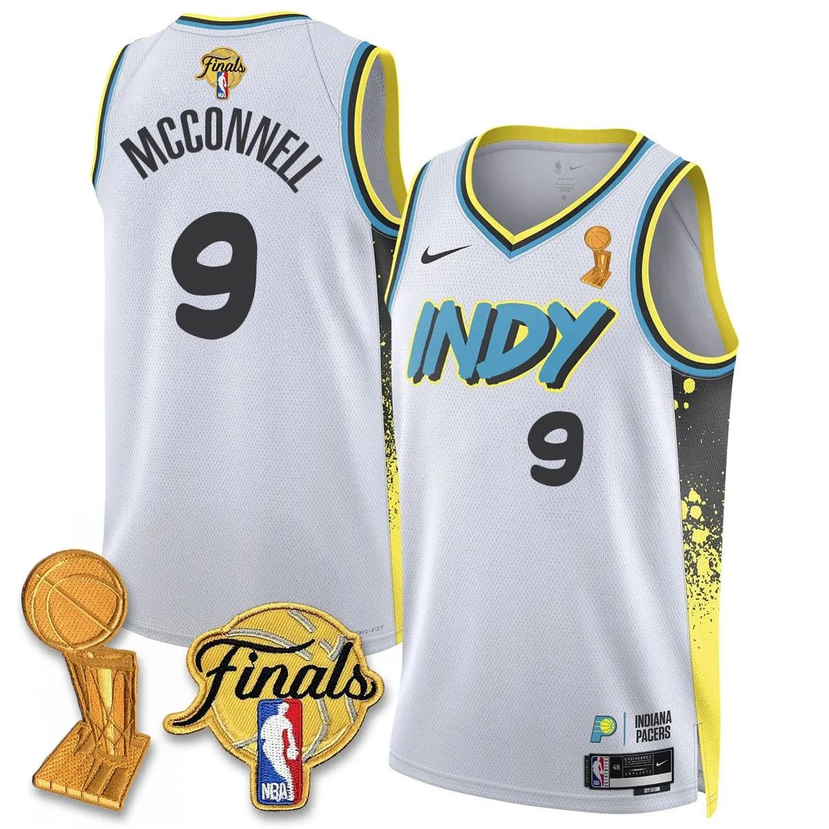 Indiana Pacers #9 Trophy Patch Swingman Jersey - White
