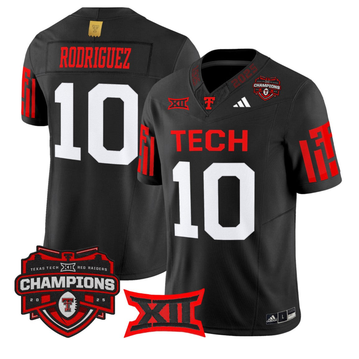 Jacob Rodriguez #10 Texas Tech 2025 Big 12 Champions Limited Jersey