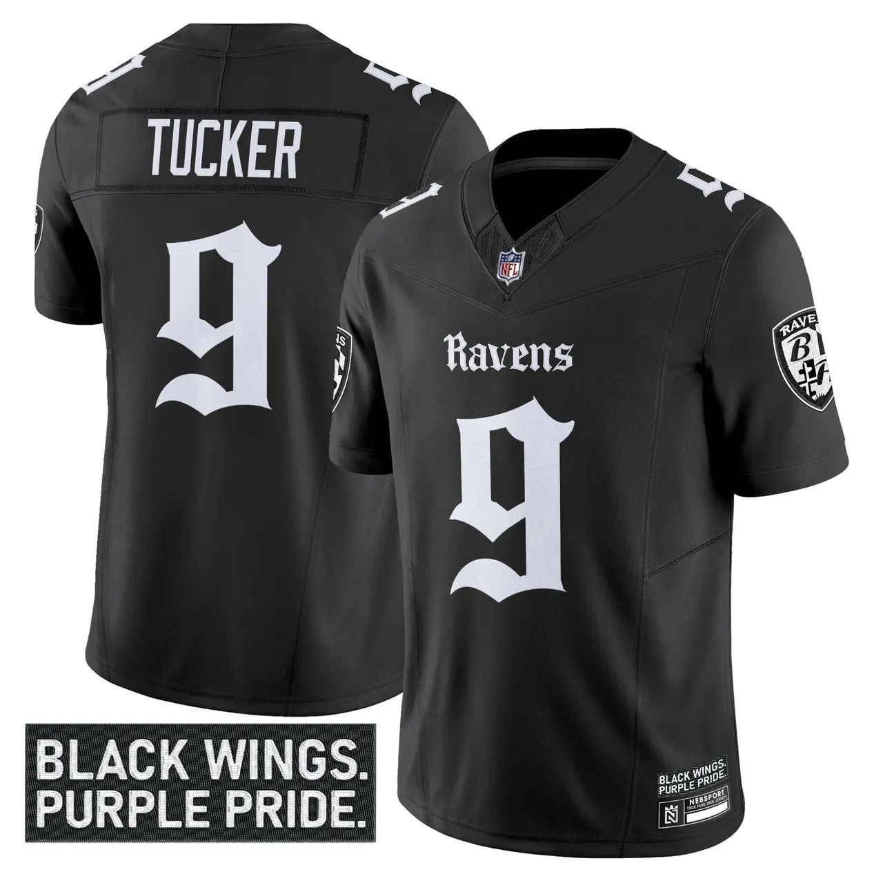 Justin Tucker #9 Baltimore Ravens Limited Jersey - Black - Edition 2