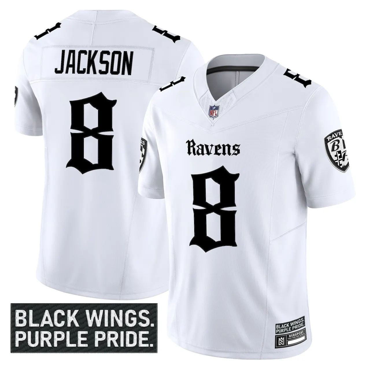 Lamar Jackson #8 Baltimore Ravens Limited Jersey - White - Edition 1