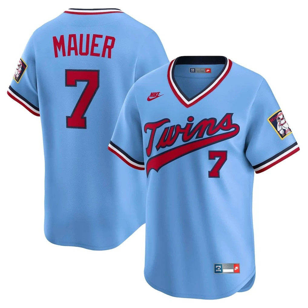 Light Blue #6 Minnesota Twins Joe Mauer Throwback Cooperstown Limited Jersey