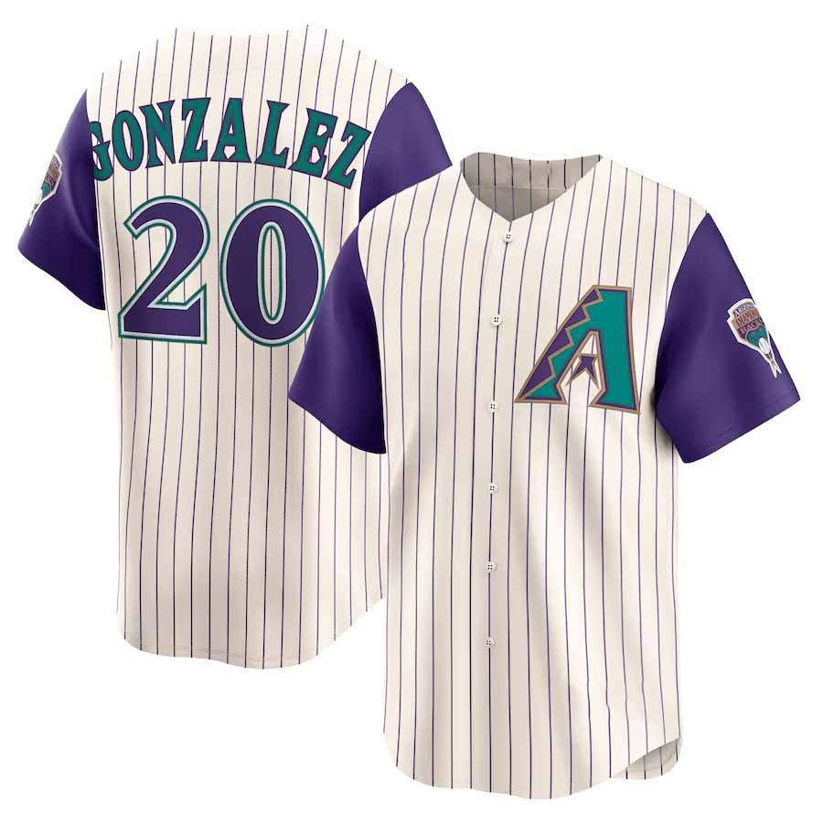 Luis Gonzalez #20 Arizona Diamondbacks Throwback Cooperstown Li Limited Jersey - Cream