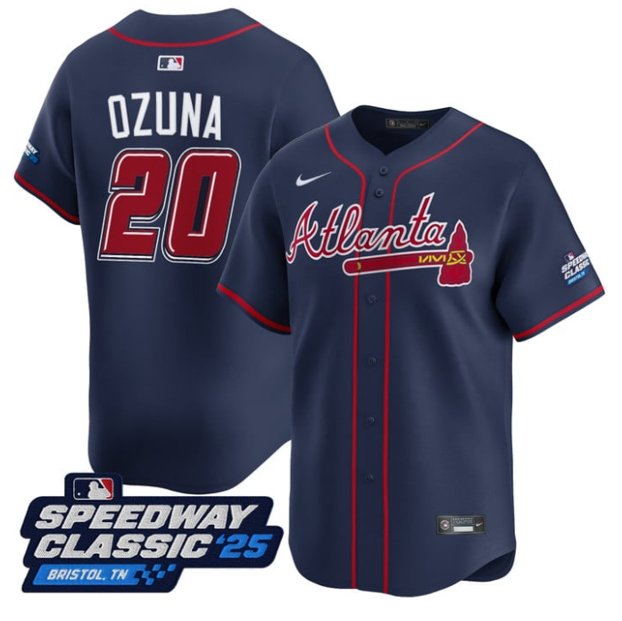 Marcell Ozuna #20 Atlanta Braves Speedway Classic Limited Jersey - Navy