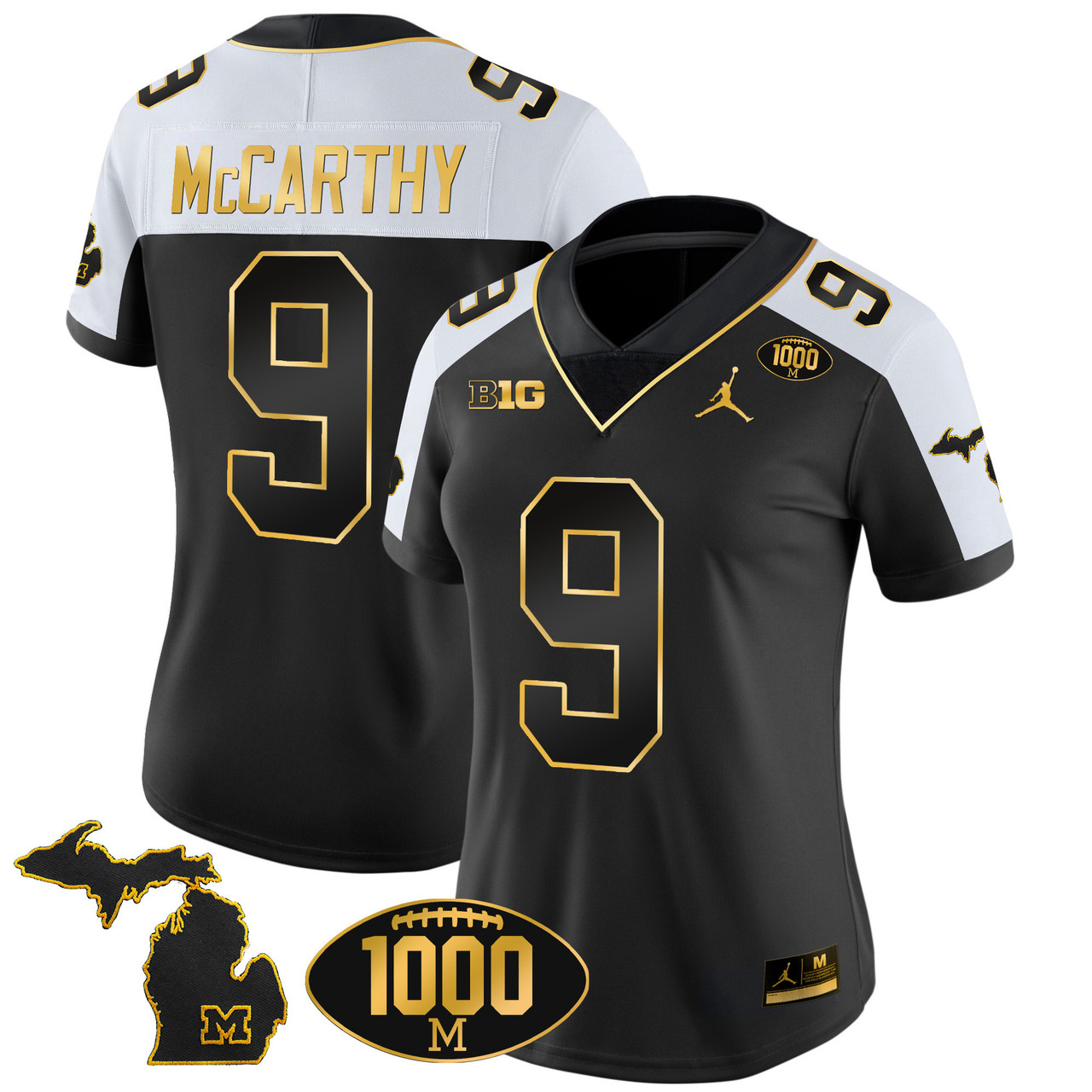 Michigan Wolverines Women'S Wins Patch V2 Limited Jersey - Gold