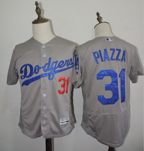 Mike Piazza #31 Los Angeles Dodgers 2016 Retir Flexbase Limited Baseball Jersey - Gray