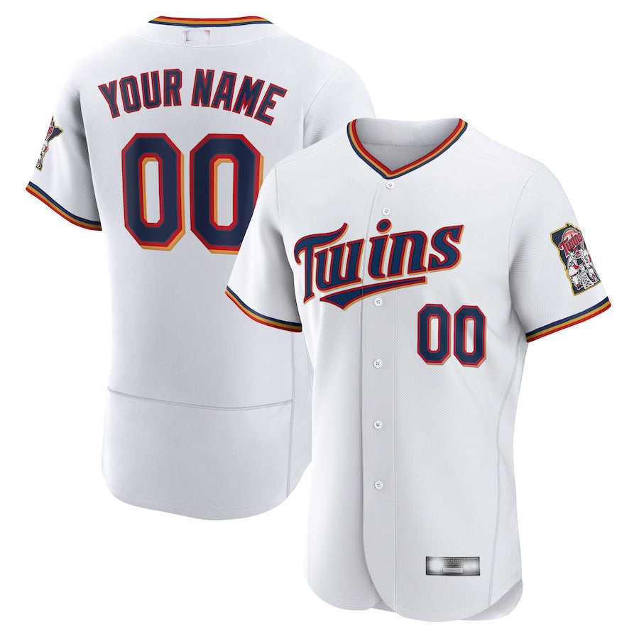Minnesota Twins Baseball Jerseys Custom Home Custom Patch Jersey - White