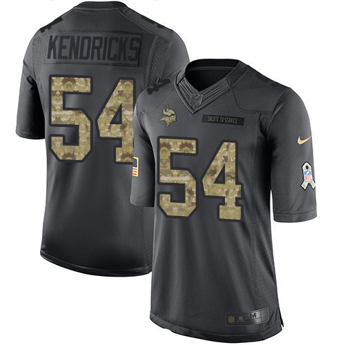 Minnesota Vikings 54 Eric Kendricks Black Anthracite 2016 Salute To Service Limited Jersey