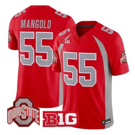 Nick Mangold Jersey #55 Ohio State Buckeyes 1990 Throwback All Stitched