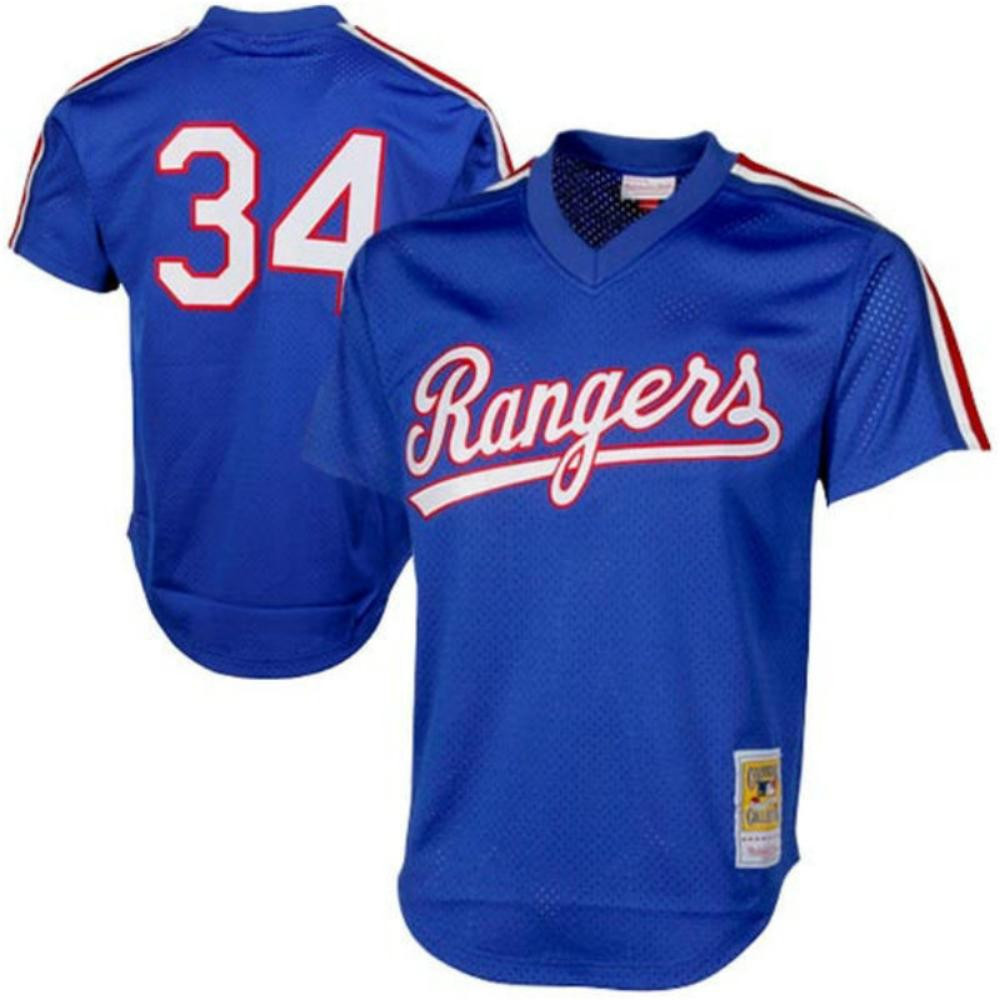 Nolan Ryan #34 Texas Rangers Throwback Mesh Pullover Limited Jersey - Blue