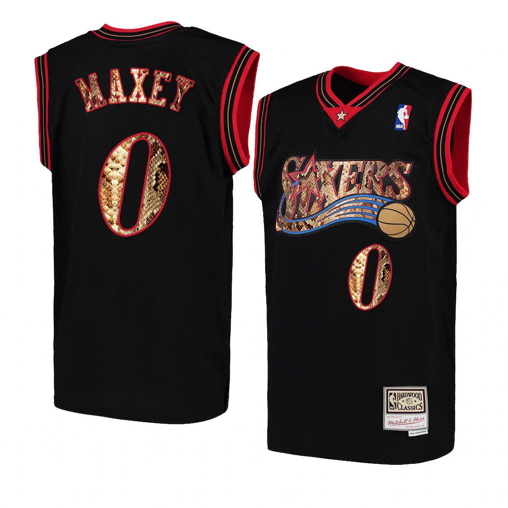 Philadelphia 76ers Tyrese Maxey Python Skin HWC 2021 Exclusive Edition Jersey Black