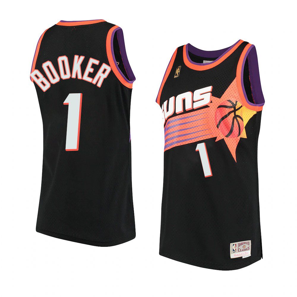 Phoenix Suns Devin Booker Black Retro Jersey Throwback 90s