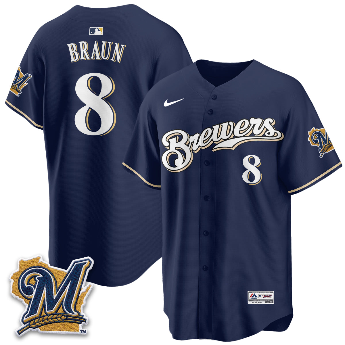 Ryan Braun Milwaukee Brewers "Legacy Edition" Jersey Stitched - Navy