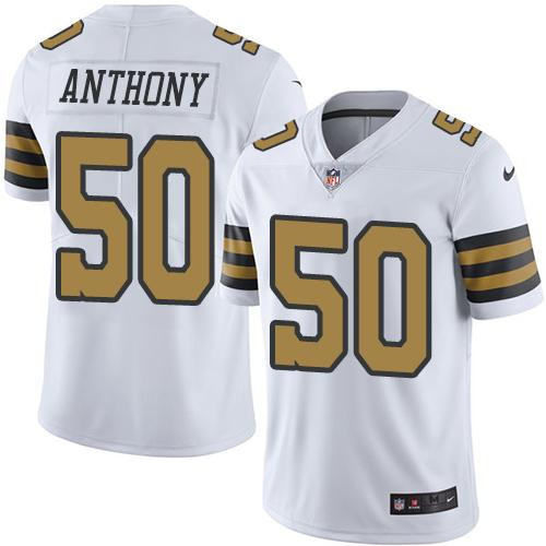 Saints 50 Stephone Anthony White Rush Limited Jersey