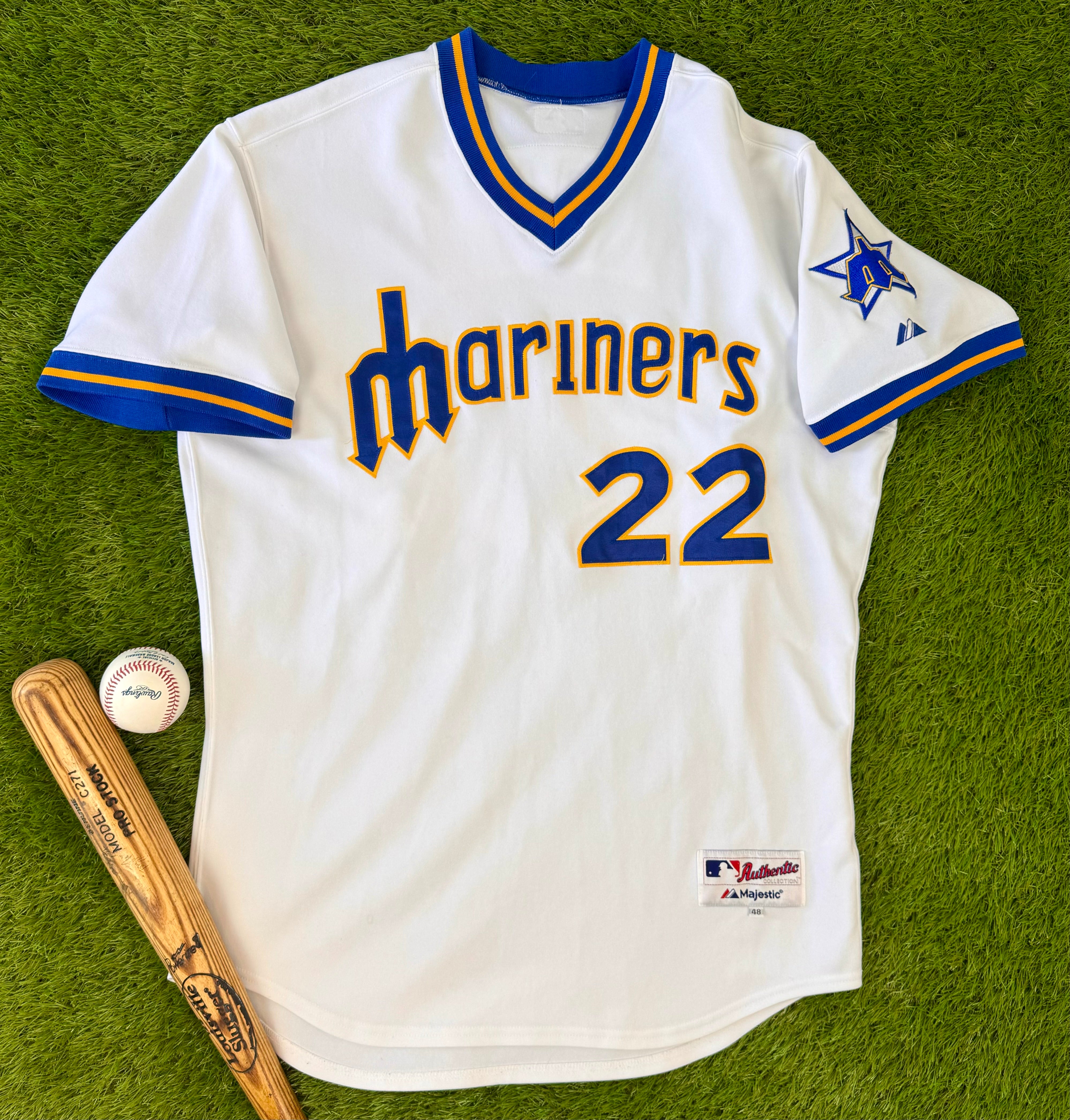 Seattle Mariners Robinson Cano 2014 Throwback Baseball Jersey (48
