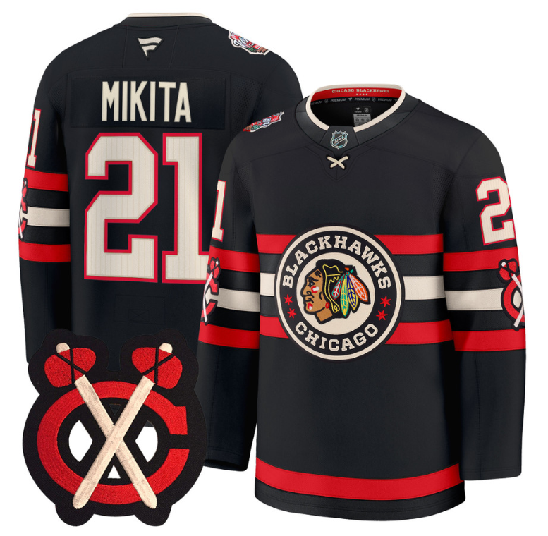 Stan Mikita #21 Chicago Blackhawks Winter Classic Patch Premier Breakaway Jersey - Black