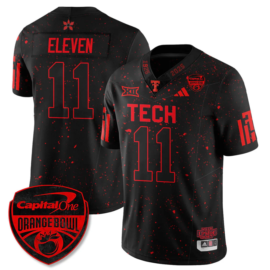Texas Tech Red Raiders #11 Eleven Stranger Things Bowl Limited Jersey - Orange