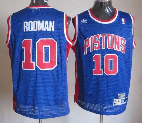 Throwback Pistons #10 Richard Rodman Blue Jersey