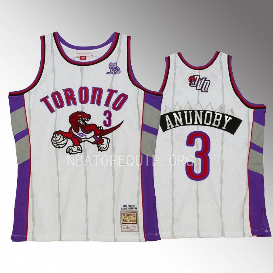 Toronto Raptors OVO x Retro OG Anunoby White #3 Jersey