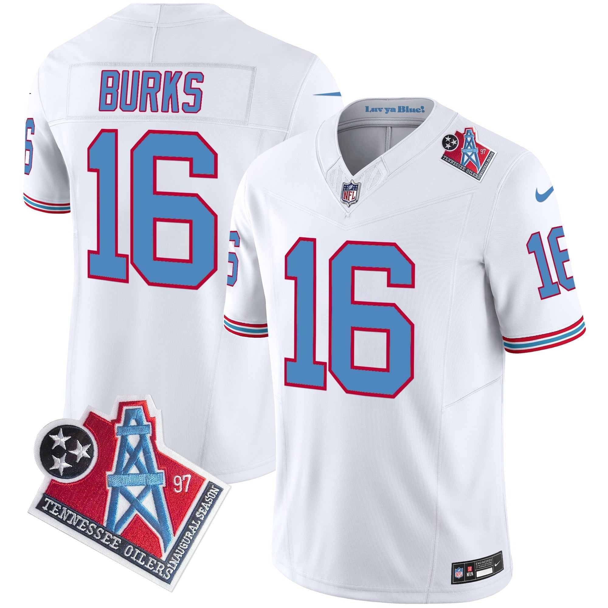 Treylon Burks Titans 1997 Throwback Jersey Stitched - White