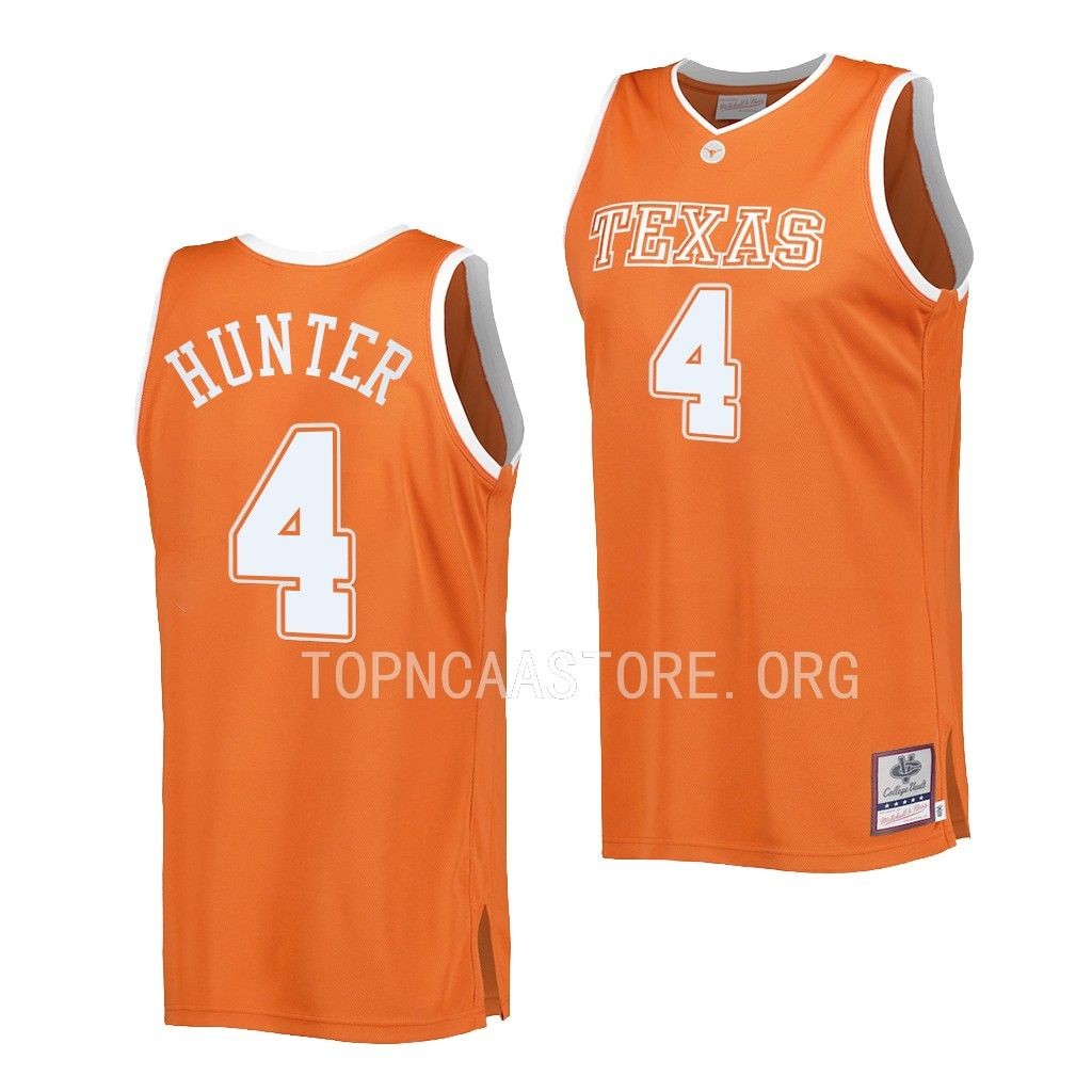 Tyrese Hunter Texas Longhorns #4 Orange Throwback Jersey