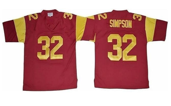 USC Trojans #32 O.J. Simpson Red Throwback Stitched Jersey