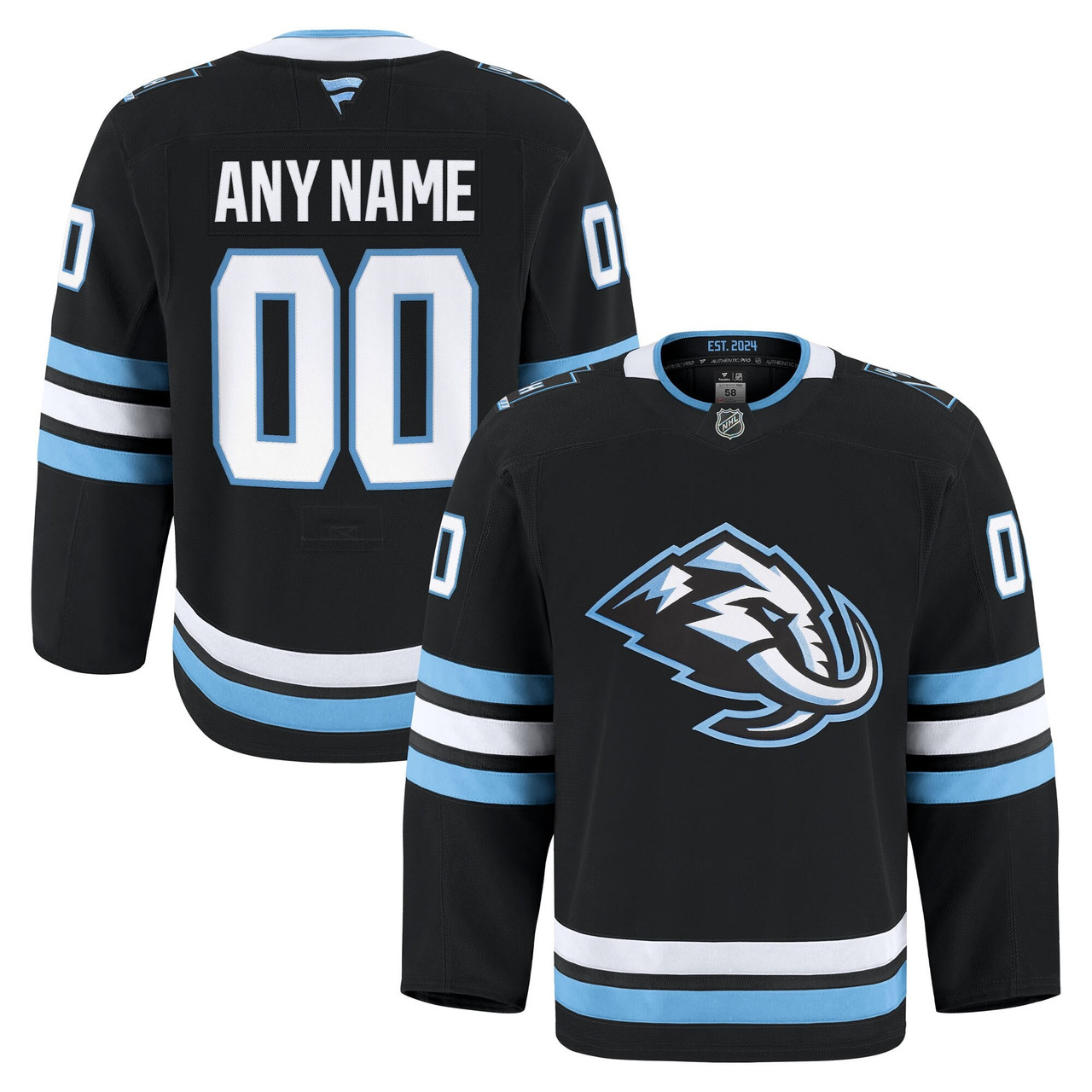 Utah Mammoth Home Pro Custom Jersey - Black
