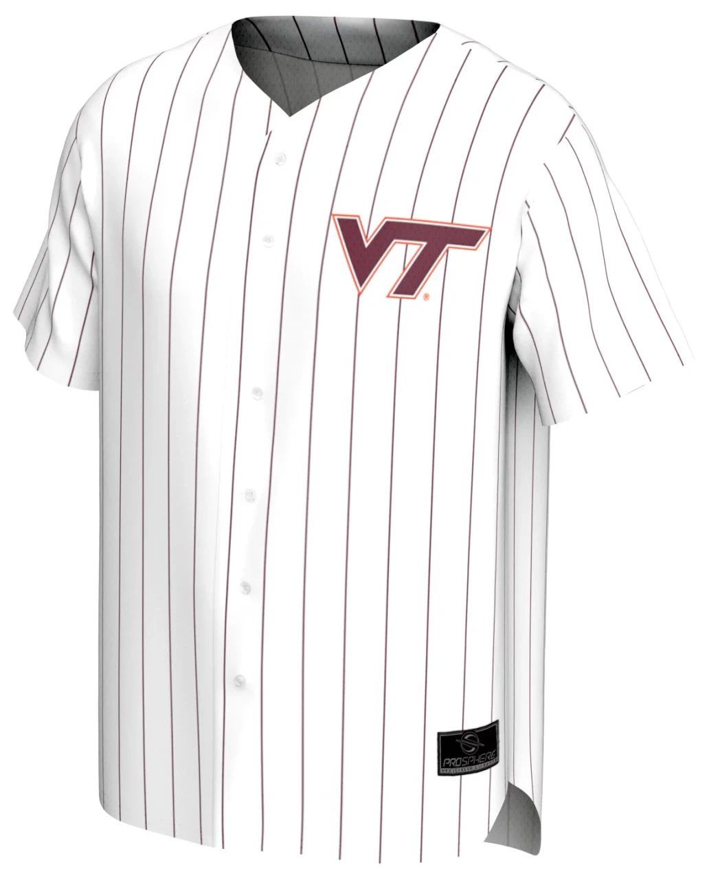 Virginia Tech Hokies Prosphere Pinstripe Limited Baseball Jersey - White